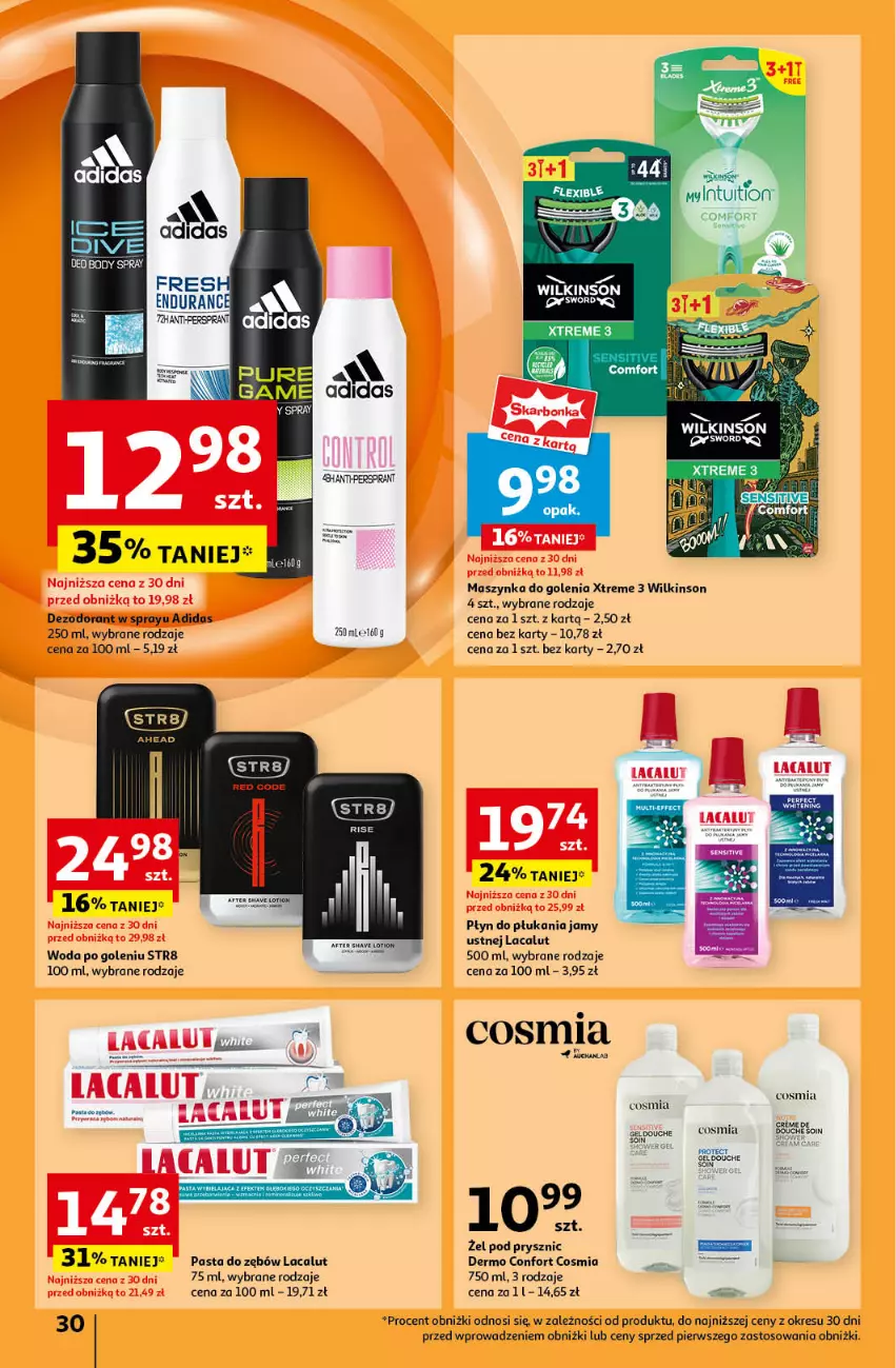 Gazetka promocyjna Auchan - Pewność Niskich Cen Hipermarket - ważna 17.10 do 23.10.2024 - strona 32 - produkty: Lacalut, Maszynka, Maszynka do golenia, Pasta do zębów, Płyn do płukania, Str8, Szynka, Woda, Woda po goleniu