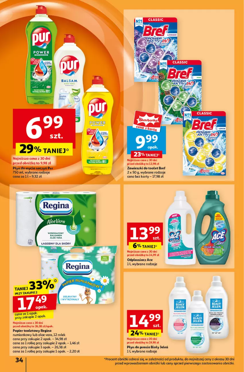 Gazetka promocyjna Auchan - Pewność Niskich Cen Hipermarket - ważna 17.10 do 23.10.2024 - strona 36 - produkty: Aloe vera, Biały Jeleń, Bref, Gin, Odplamiacz, Papier, Papier toaletowy, Płyn do prania, Rum, Zawieszki