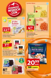 Gazetka promocyjna Auchan - Pewność Niskich Cen Hipermarket - Gazetka - ważna od 23.10 do 23.10.2024 - strona 23 - produkty: Sałatka, Pierogi, Marchewka, Ser, Jagody, Sałat, Groszek, Fa