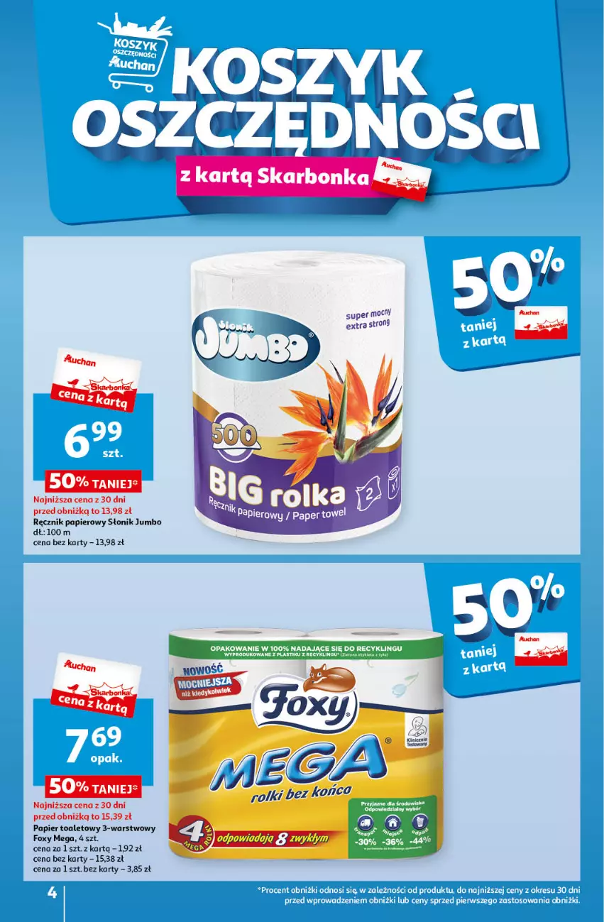 Gazetka promocyjna Auchan - Gazetka Z miłości do okazji Hipermarket Auchan - ważna 08.02 do 14.02.2024 - strona 4 - produkty: Foxy, Papier, Papier toaletowy, Ręcznik