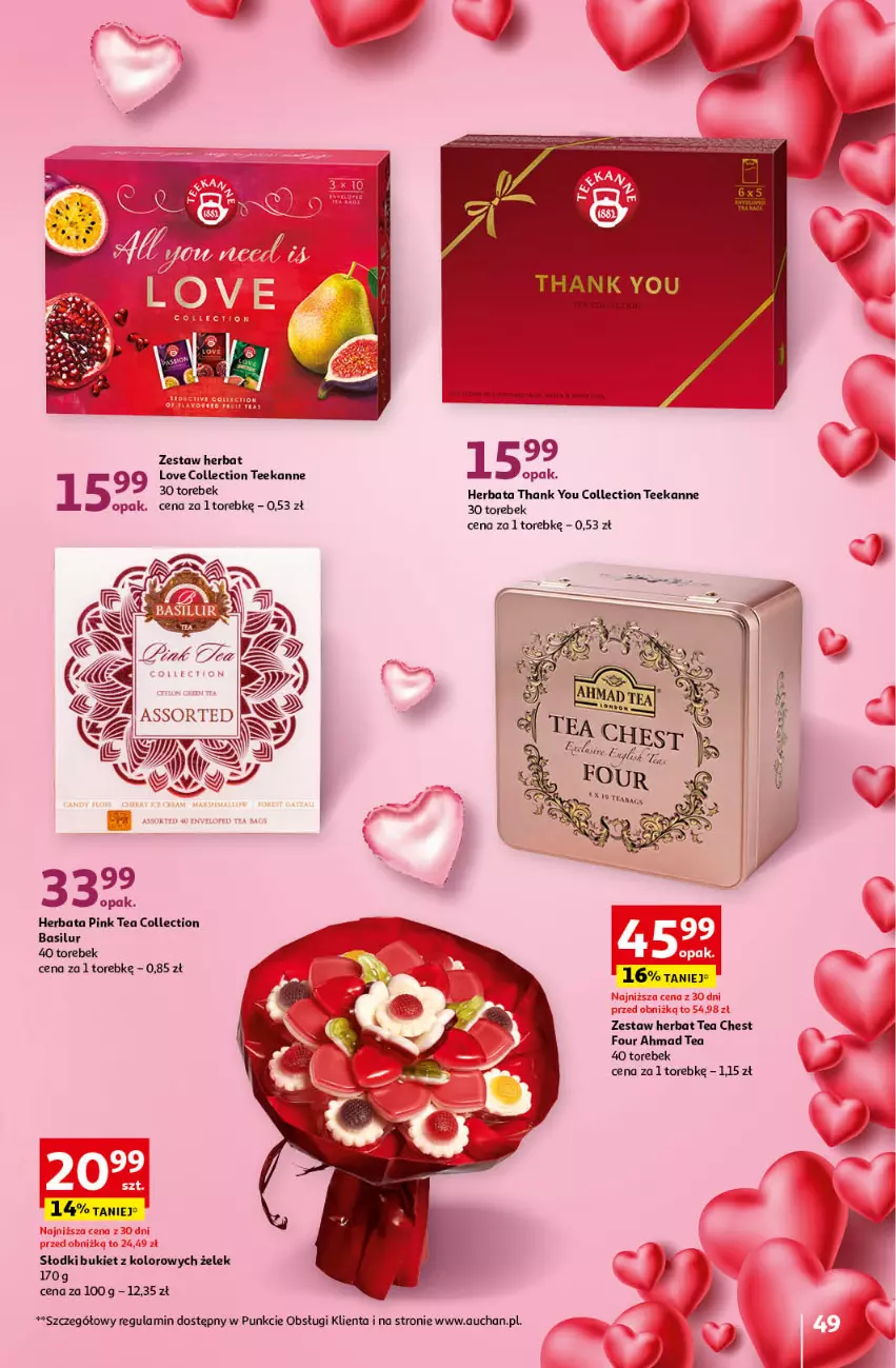 Gazetka promocyjna Auchan - Gazetka Z miłości do okazji Hipermarket Auchan - ważna 08.02 do 14.02.2024 - strona 49 - produkty: Bukiet, Herbata, Teekanne