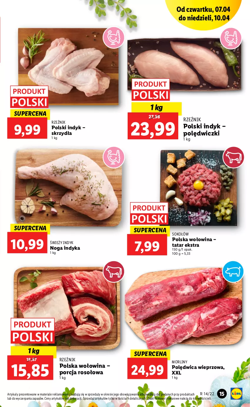 Gazetka promocyjna Lidl - GAZETKA - ważna 07.04 do 10.04.2022 - strona 15 - produkty: Morliny, Polędwica, Por, Sok, Sokołów, Wołowina