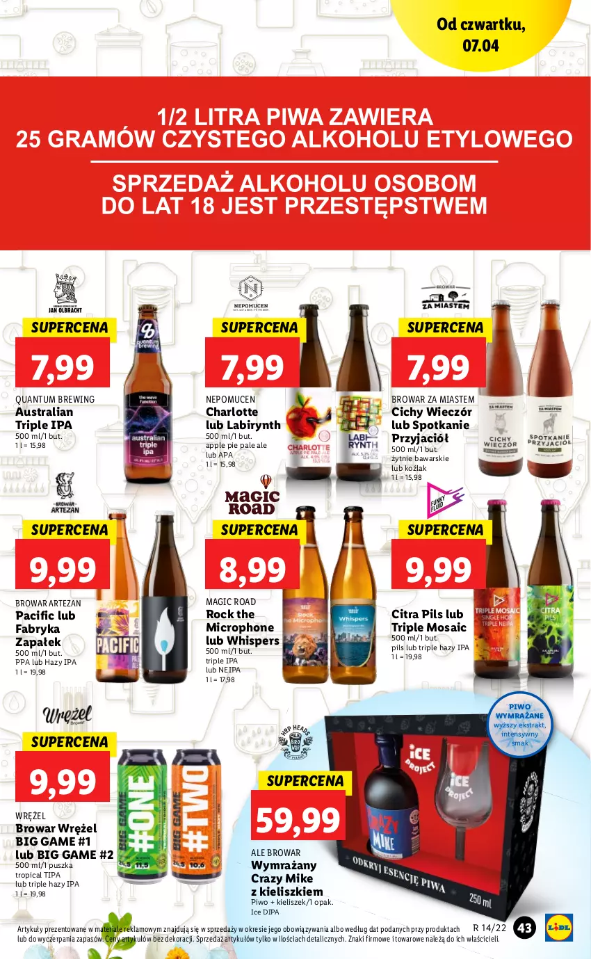 Gazetka promocyjna Lidl - GAZETKA - ważna 07.04 do 10.04.2022 - strona 43 - produkty: Cif, Fa, Kieliszek, Piwo, Tropical