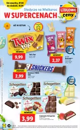 Gazetka promocyjna Lidl - GAZETKA - Gazetka - ważna od 10.04 do 10.04.2022 - strona 28 - produkty: Top, Schogetten, Twix, Snickers, Tonik, Czekolada, Baton