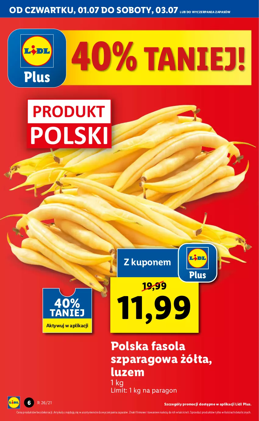 Gazetka promocyjna Lidl - GAZETKA - ważna 01.07 do 03.07.2021 - strona 6 - produkty: Fa, Fasola, Fasola szparagowa