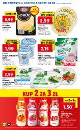 Gazetka promocyjna Lidl - GAZETKA - Gazetka - ważna od 03.07 do 03.07.2021 - strona 22 - produkty: Jogurt naturalny, Sok, Ser, Twaróg, Piątnica, Jogurt, Mlekovita, Pilos, Margaryna, Sokół, Bakoma, Twaróg półtłusty, Ser twarogowy, Słynne, Jogurt pitny, Mleko