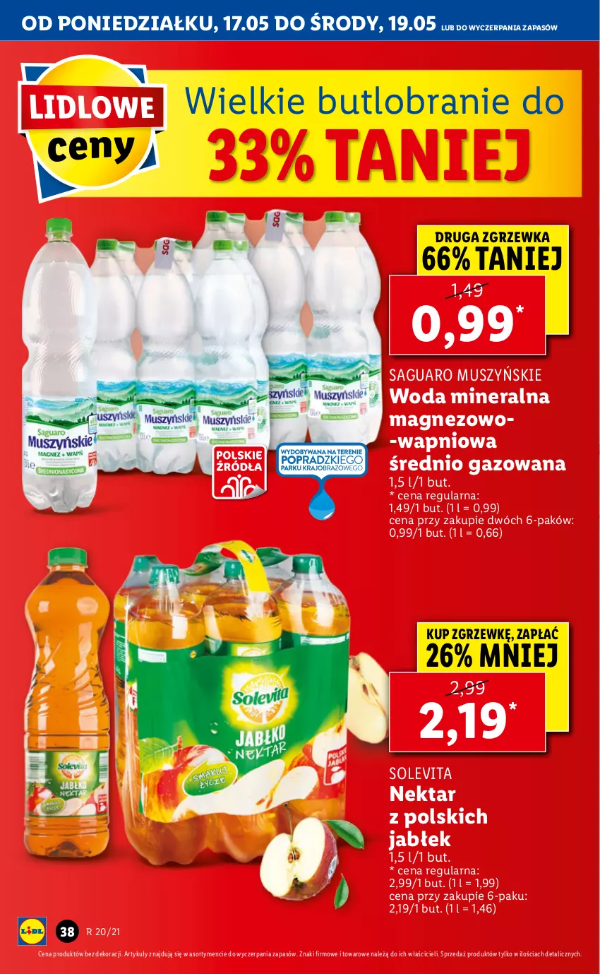 Gazetka promocyjna Lidl - GAZETKA - ważna 17.05 do 19.05.2021 - strona 38 - produkty: Magnez, Mus, Nektar, Woda, Woda mineralna