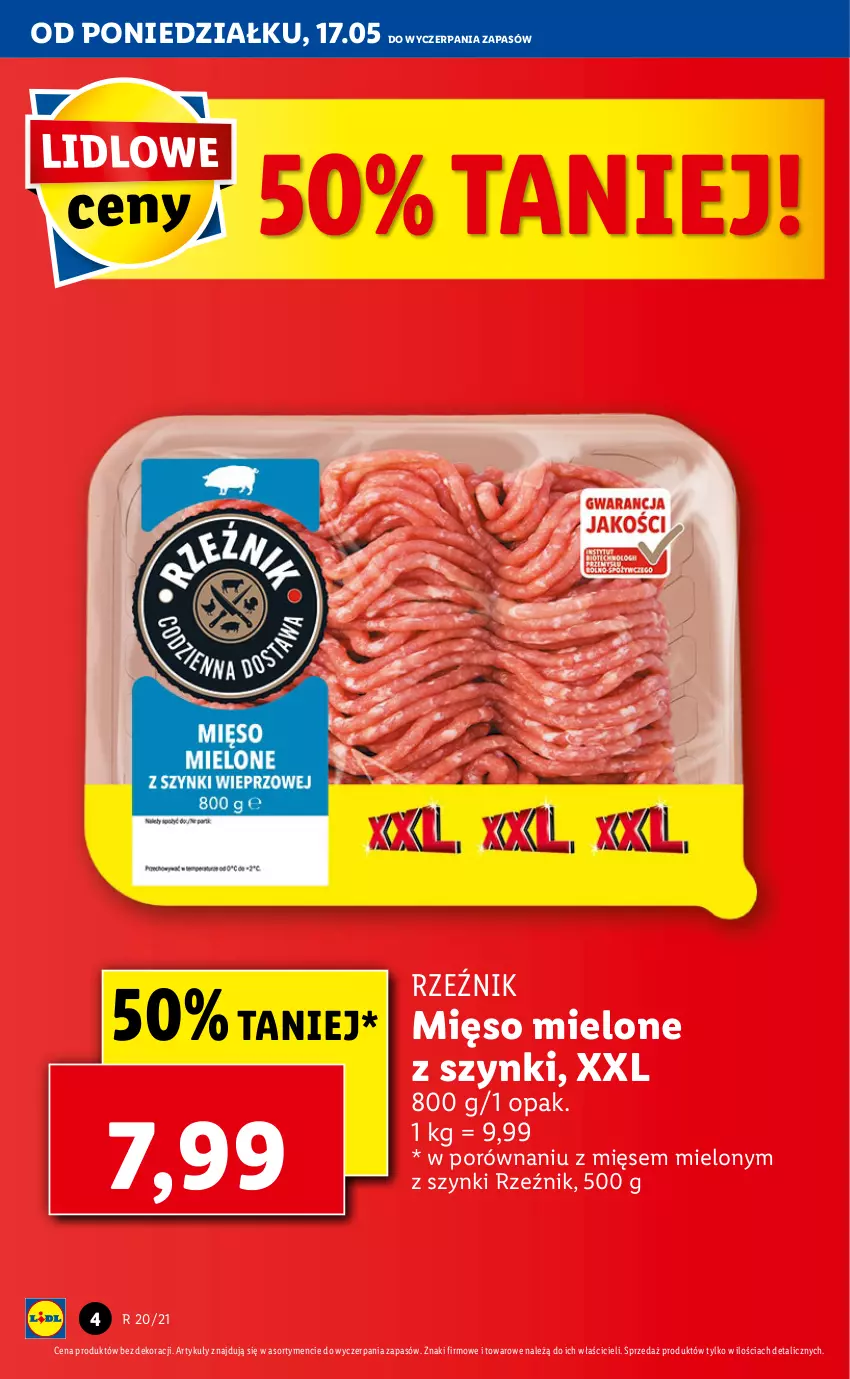 Gazetka promocyjna Lidl - GAZETKA - ważna 17.05 do 19.05.2021 - strona 4 - produkty: Mięso, Mięso mielone, Mięso mielone z szynki, Por