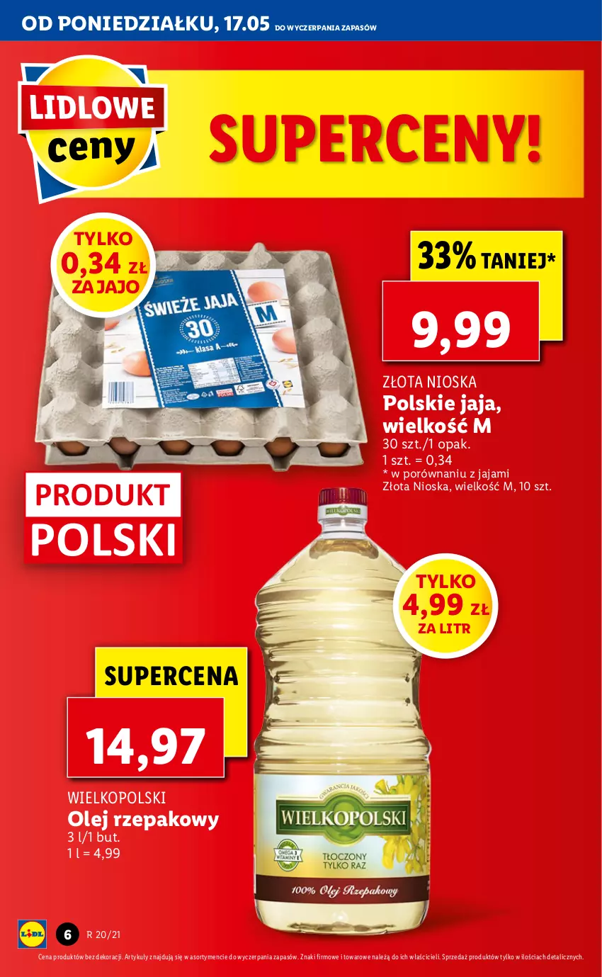 Gazetka promocyjna Lidl - GAZETKA - ważna 17.05 do 19.05.2021 - strona 6 - produkty: Jaja, Olej, Olej rzepakowy, Por