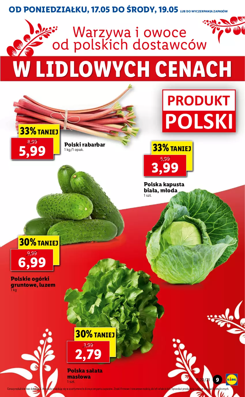 Gazetka promocyjna Lidl - GAZETKA - ważna 17.05 do 19.05.2021 - strona 9 - produkty: Grunt, Masło, Owoce, Sałat, Sałata masłowa, Warzywa, Warzywa i owoce