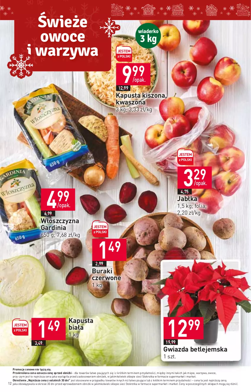 Gazetka promocyjna Stokrotka - Market - ważna 14.12 do 20.12.2023 - strona 8 - produkty: Buraki, Gwiazda, Jabłka, Mięso, Owoce, Warzywa