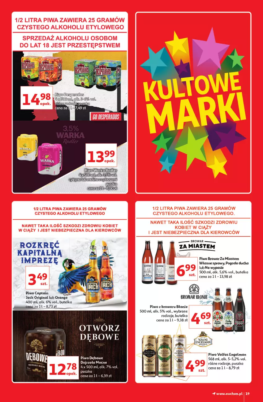 Gazetka promocyjna Auchan - Kultowe marki Hipermarkety - ważna 08.04 do 14.04.2021 - strona 19 - produkty: Fa, Gin, Piwo