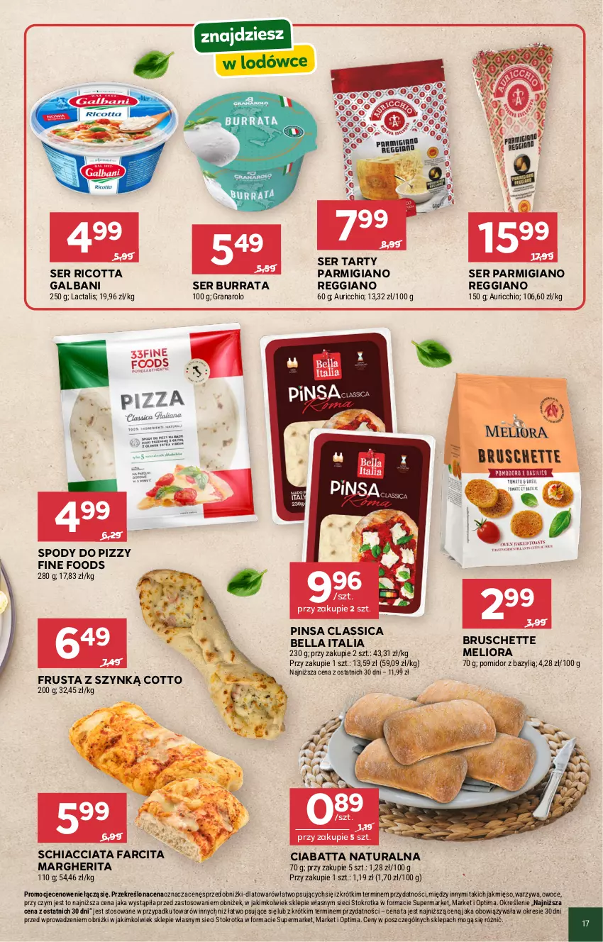 Gazetka promocyjna Stokrotka - Włochy od kuchni - ważna 16.04 do 06.05.2026 - strona 2 - produkty: Bazyl, Bell, Bella, Bruschette, Burrata, Chia, Ciabatta, Fa, Galbani, Gra, Mięso, Optima, Owoce, Ricotta, Rust, Ser, Warzywa