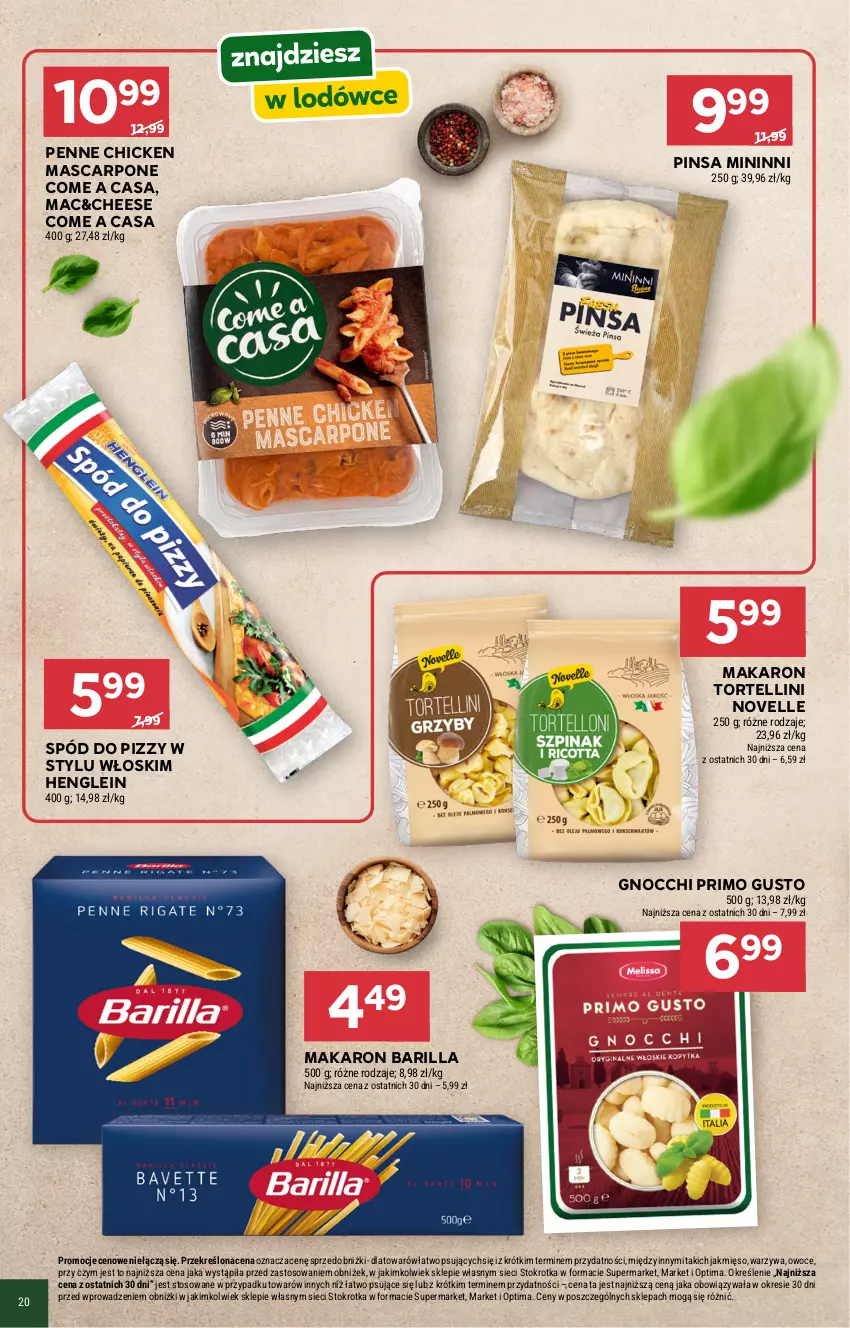 Gazetka promocyjna Stokrotka - Włochy od kuchni - ważna 16.04 do 06.05.2026 - strona 5 - produkty: Barilla, Gnocchi, Makaron, Mascarpone, Mięso, Optima, Owoce, Penne, Spód do pizzy, Warzywa