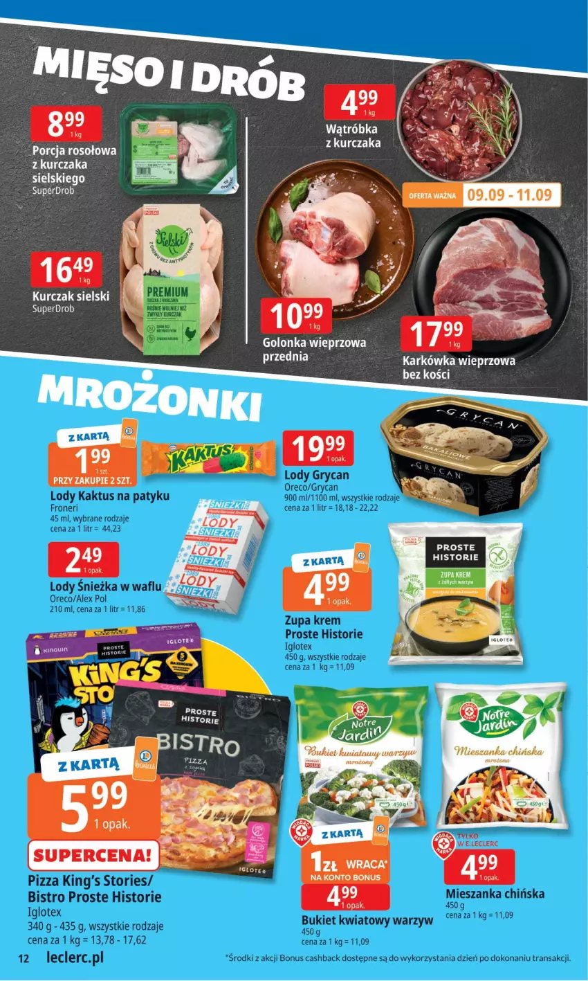 Gazetka promocyjna E Leclerc - ważna 08.09 do 15.09.2025 - strona 12 - produkty: Golonka wieprzowa, Karkówka wieprzowa, Kurczak, Zupa