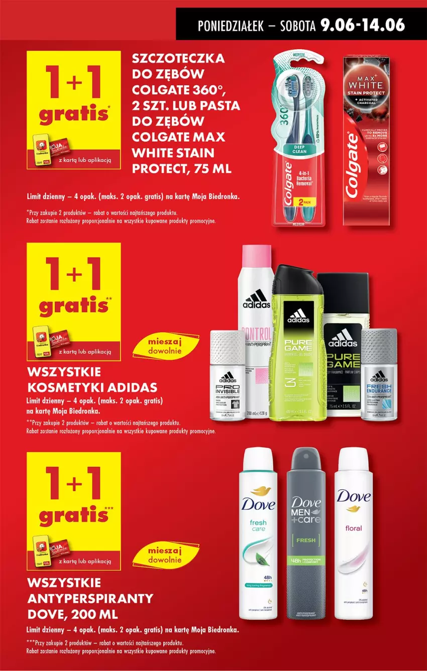 Gazetka promocyjna Biedronka - Od Poniedziałku - ważna 09.06 do 14.06.2025 - strona 13 - produkty: Adidas, Antyperspirant, Colgate, Dove, Gra, LG, Pasta do zębów, Por, Szczoteczka, Szczoteczka do zębów