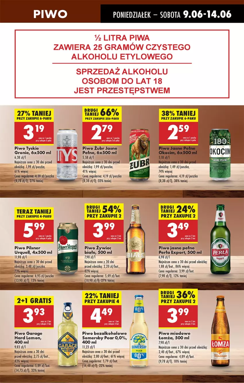 Gazetka promocyjna Biedronka - Od Poniedziałku - ważna 09.06 do 14.06.2025 - strona 49 - produkty: Gra, Perła, Pilsner Urquell, Piwo, Piwo jasne, Por, Somersby, Tera, Tyskie