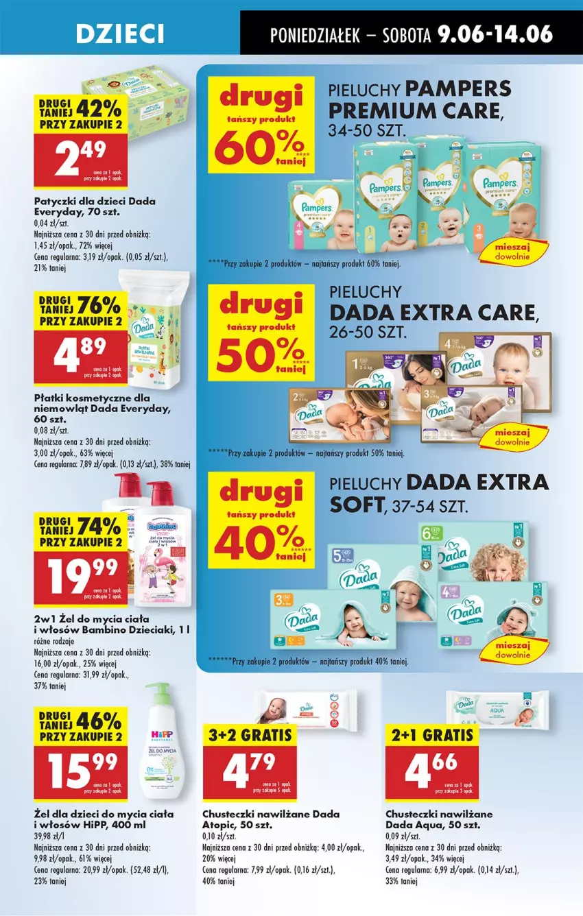 Gazetka promocyjna Biedronka - Od Poniedziałku - ważna 09.06 do 14.06.2025 - strona 55 - produkty: Chusteczki, Dada, Dzieci, HiPP, Płatki kosmetyczne, Top