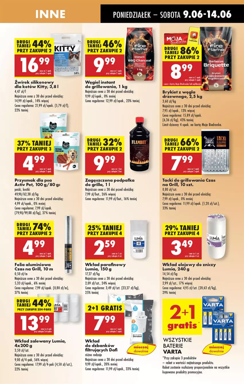 Gazetka promocyjna Biedronka - Od Poniedziałku - ważna 09.06 do 14.06.2025 - strona 59 - produkty: Folia aluminiowa, Grill, Olej, Por, Przysmak dla psa, Varta, Wkład olejowy, Znicz