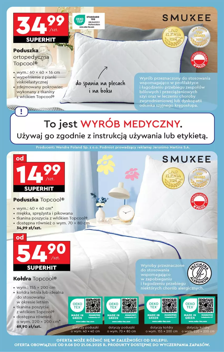 Gazetka promocyjna Biedronka - Od Poniedziałku - ważna 09.06 do 14.06.2025 - strona 67 - produkty: Kołdra, Poduszka, Pokrowiec, Top