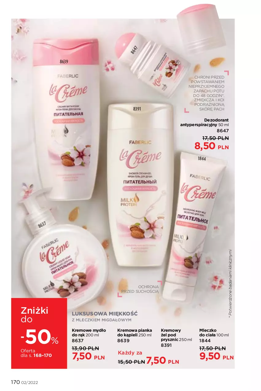 Gazetka promocyjna Faberlic - ważna 17.01 do 06.02.2022 - strona 170 - produkty: Dezodorant, Mleczko, Mleczko do ciała, Mydło