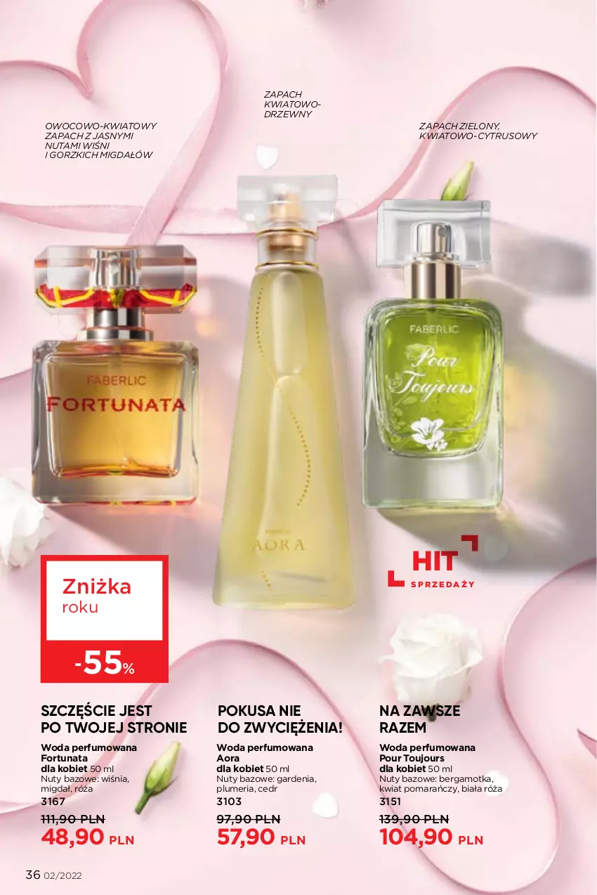 Gazetka promocyjna Faberlic - ważna 17.01 do 06.02.2022 - strona 36 - produkty: Fortuna, Nuty, Perfum, Róża, Woda, Woda perfumowana