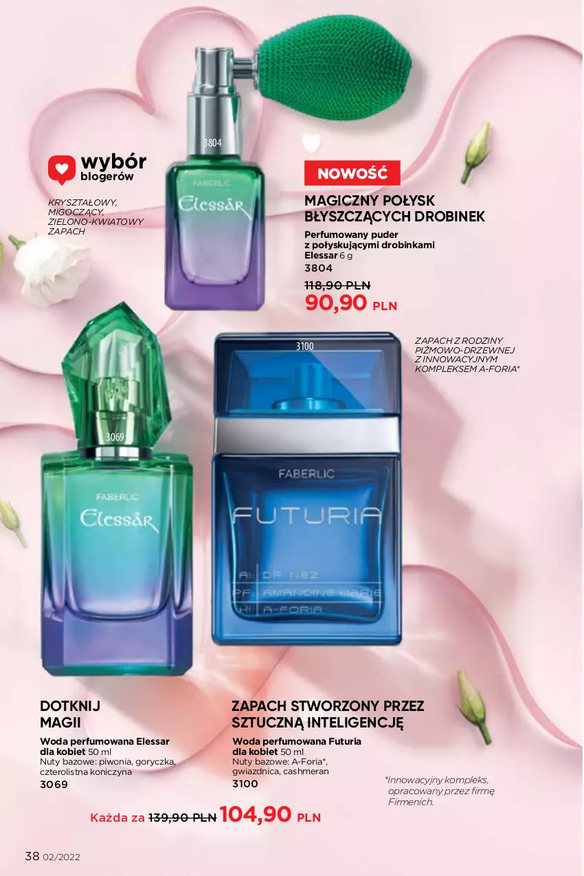 Gazetka promocyjna Faberlic - ważna 17.01 do 06.02.2022 - strona 38 - produkty: Inka, Intel, Nuty, Perfum, Piwo, Puder, Woda, Woda perfumowana