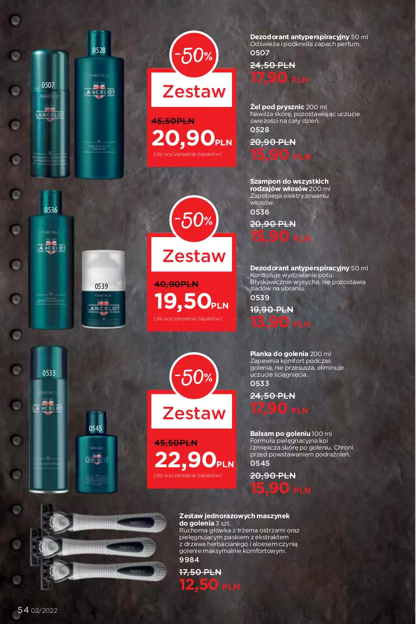 Gazetka promocyjna Faberlic - ważna 17.01 do 06.02.2022 - strona 54 - produkty: Balsam po goleniu, Dezodorant, Perfum, Pianka do golenia, Szampon