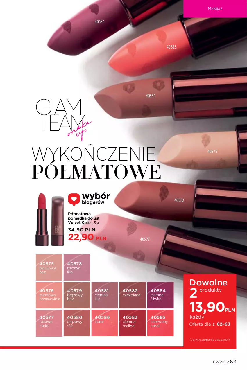 Gazetka promocyjna Faberlic - ważna 17.01 do 06.02.2022 - strona 63 - produkty: Czekolada, Makijaż, Velvet