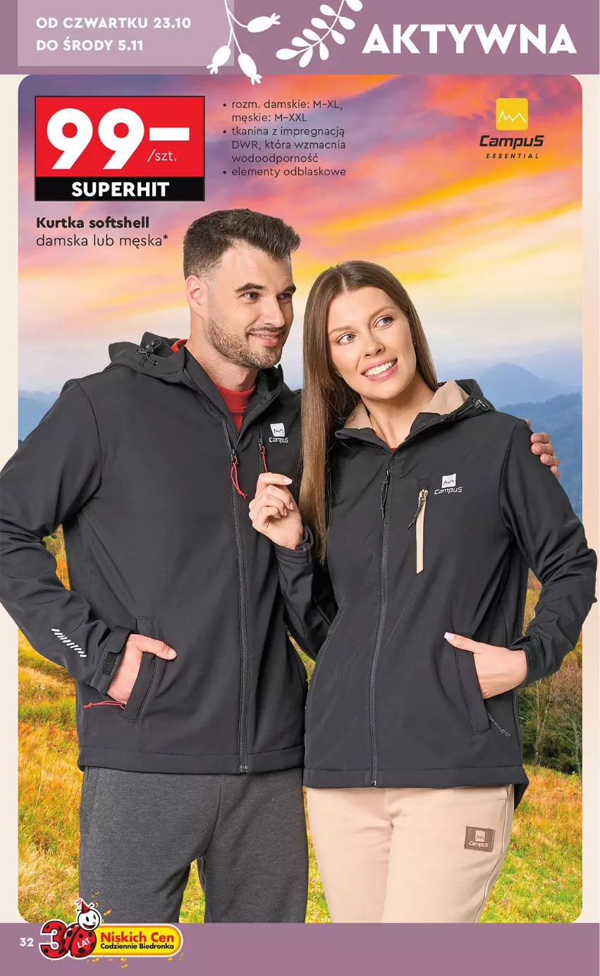 Gazetka promocyjna Biedronka - Okazje Tygodnia - ważna 20.10 do 01.11.2025 - strona 32 - produkty: Kurtka, Kurtka softshell