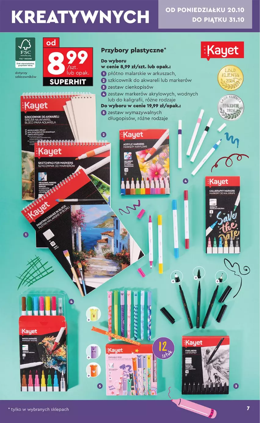 Gazetka promocyjna Biedronka - Okazje Tygodnia - ważna 20.10 do 01.11.2025 - strona 7 - produkty: Dada, Gra, HP, LG, Marker, Płótno malarskie, Szkicownik