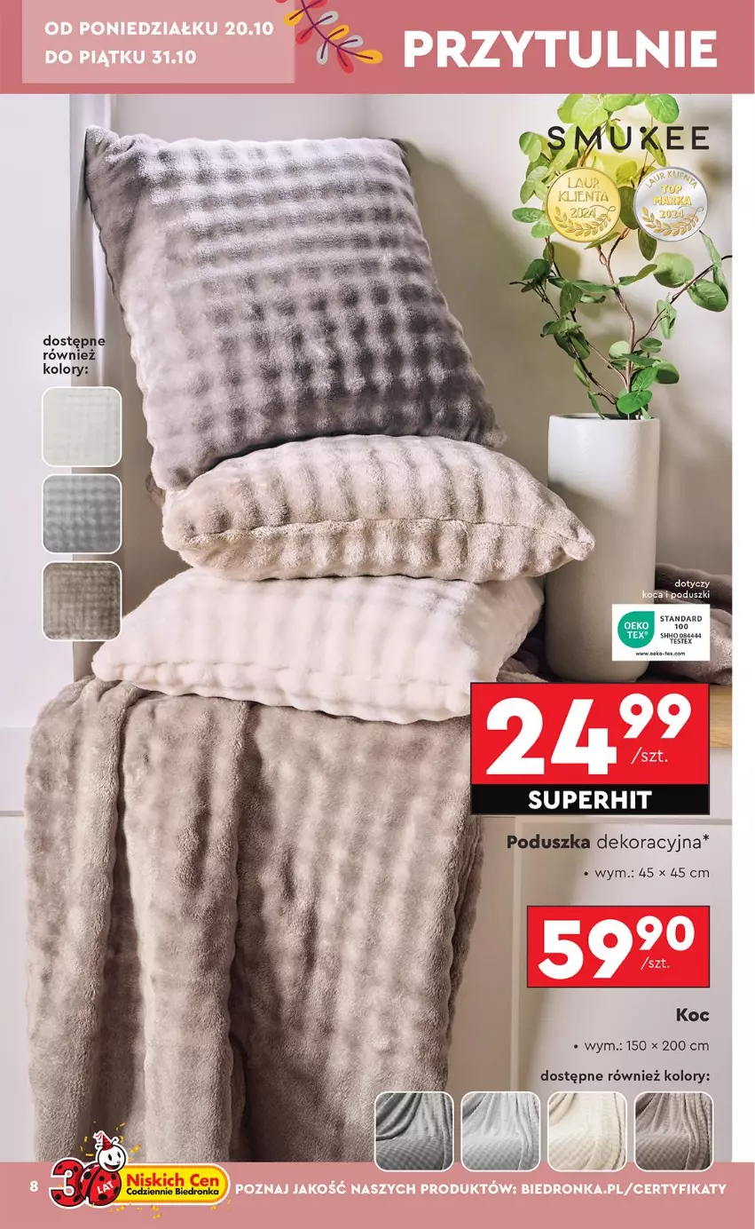 Gazetka promocyjna Biedronka - Okazje Tygodnia - ważna 20.10 do 01.11.2025 - strona 8 - produkty: Koc