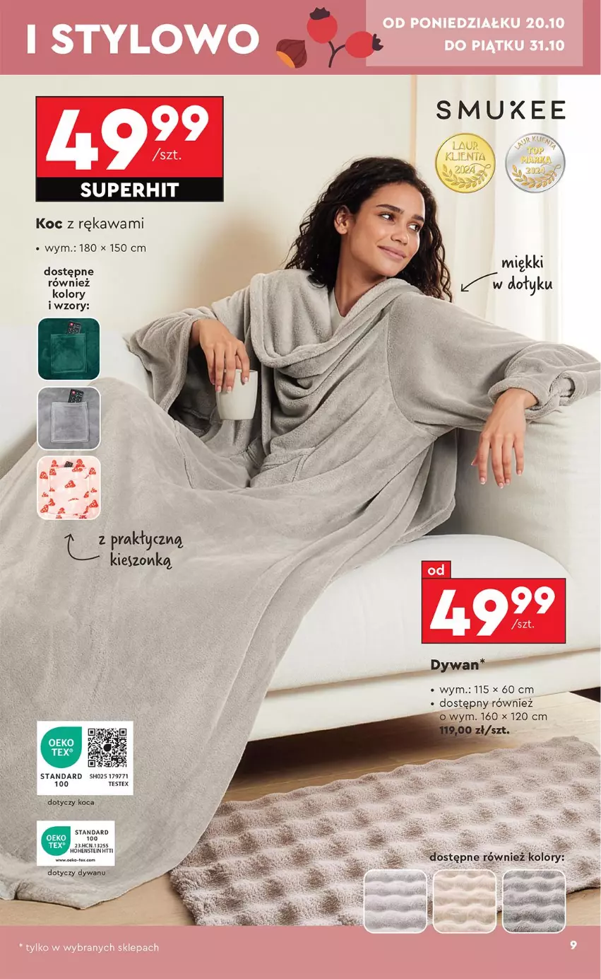 Gazetka promocyjna Biedronka - Okazje Tygodnia - ważna 20.10 do 01.11.2025 - strona 9 - produkty: Dywan, Fa, Kawa, Koc