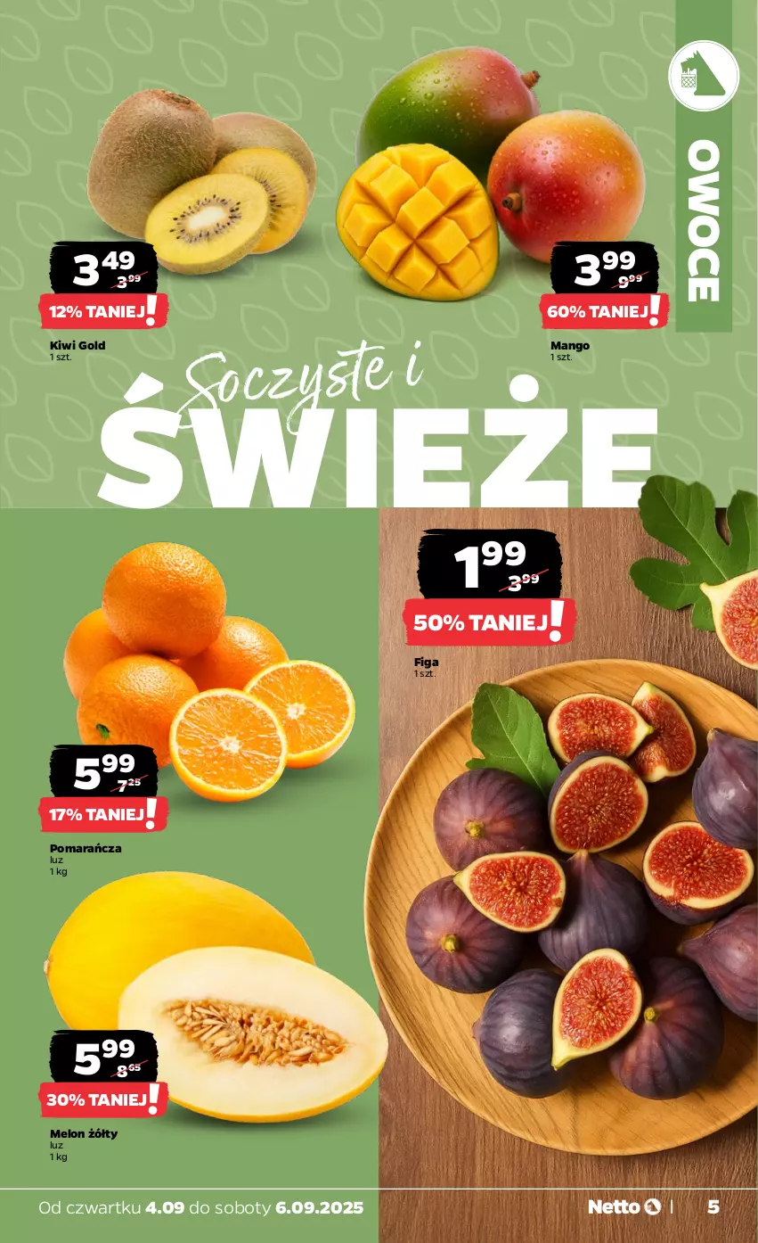 Gazetka promocyjna Netto - Od Czwartku - ważna 04.09 do 06.09.2025 - strona 5 - produkty: Kiwi, Mango, Melon, Owoce
