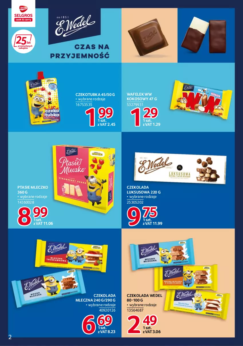 Gazetka promocyjna Selgros - Katalog Markowe Produkty - ważna 21.07 do 09.10.2022 - strona 2 - produkty: Czekolada, Czekolada mleczna, Kokos, Mleczko, Ptasie mleczko, Wafelek