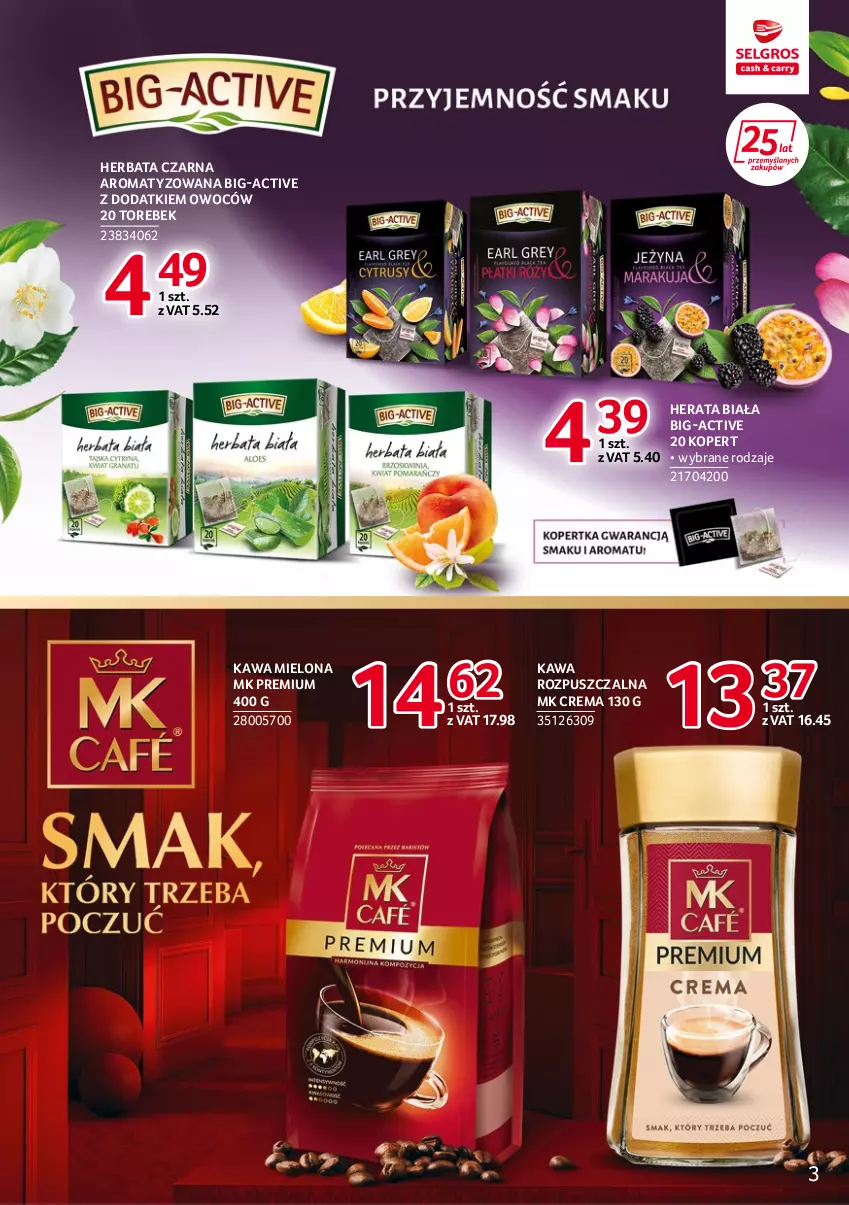 Gazetka promocyjna Selgros - Katalog Markowe Produkty - ważna 21.07 do 09.10.2022 - strona 3 - produkty: Herbata, Herbata czarna, Kawa, Kawa mielona, Kawa rozpuszczalna