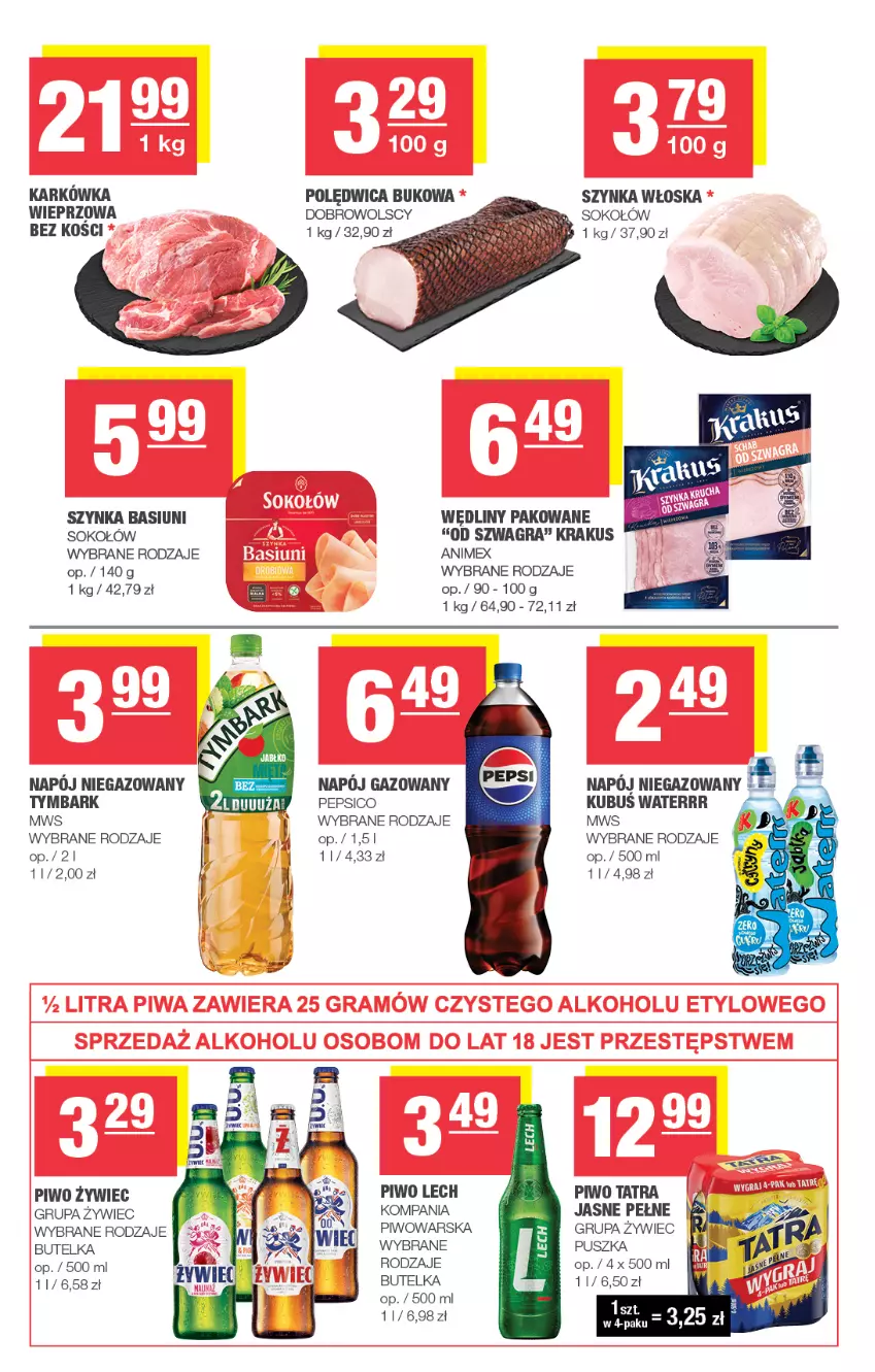 Gazetka promocyjna Spar - Spar-Mini - ważna 01.06 do 11.06.2025 - strona 3 - produkty: Gra, Krakus, Pepsi, Piwo, Polędwica, Sok, Sokołów, Szynka, Tatra, Tymbark