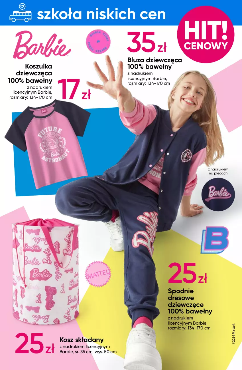 Gazetka promocyjna Pepco - Barbie – Hot Wheels - ważna 08.08 do 14.08.2024 - strona 3 - produkty: Barbie, Bluza, Dres, Kosz, Koszulka, Mattel, Spodnie, Spodnie dresowe