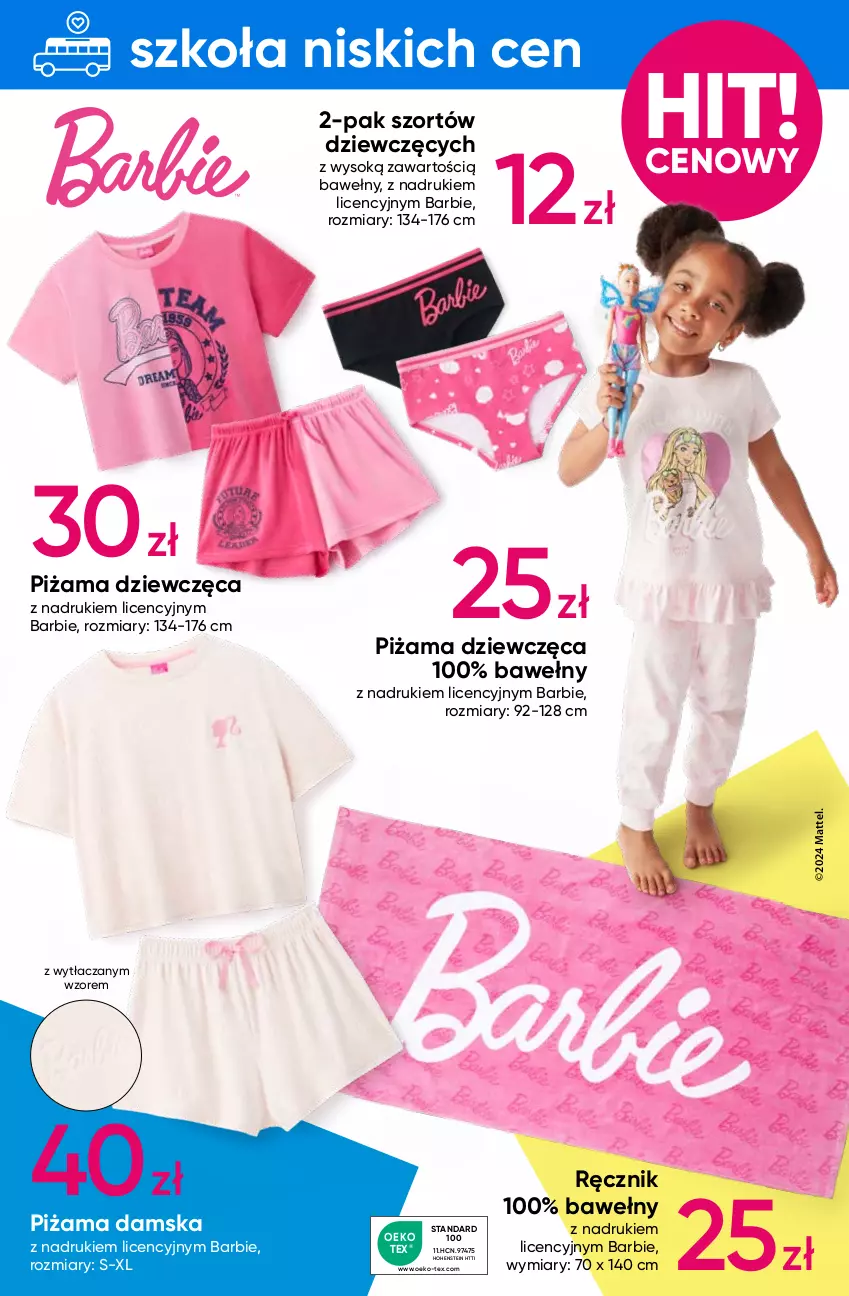 Gazetka promocyjna Pepco - Barbie – Hot Wheels - ważna 08.08 do 14.08.2024 - strona 5 - produkty: Barbie, Mattel, Piżama, Ręcznik, Sok