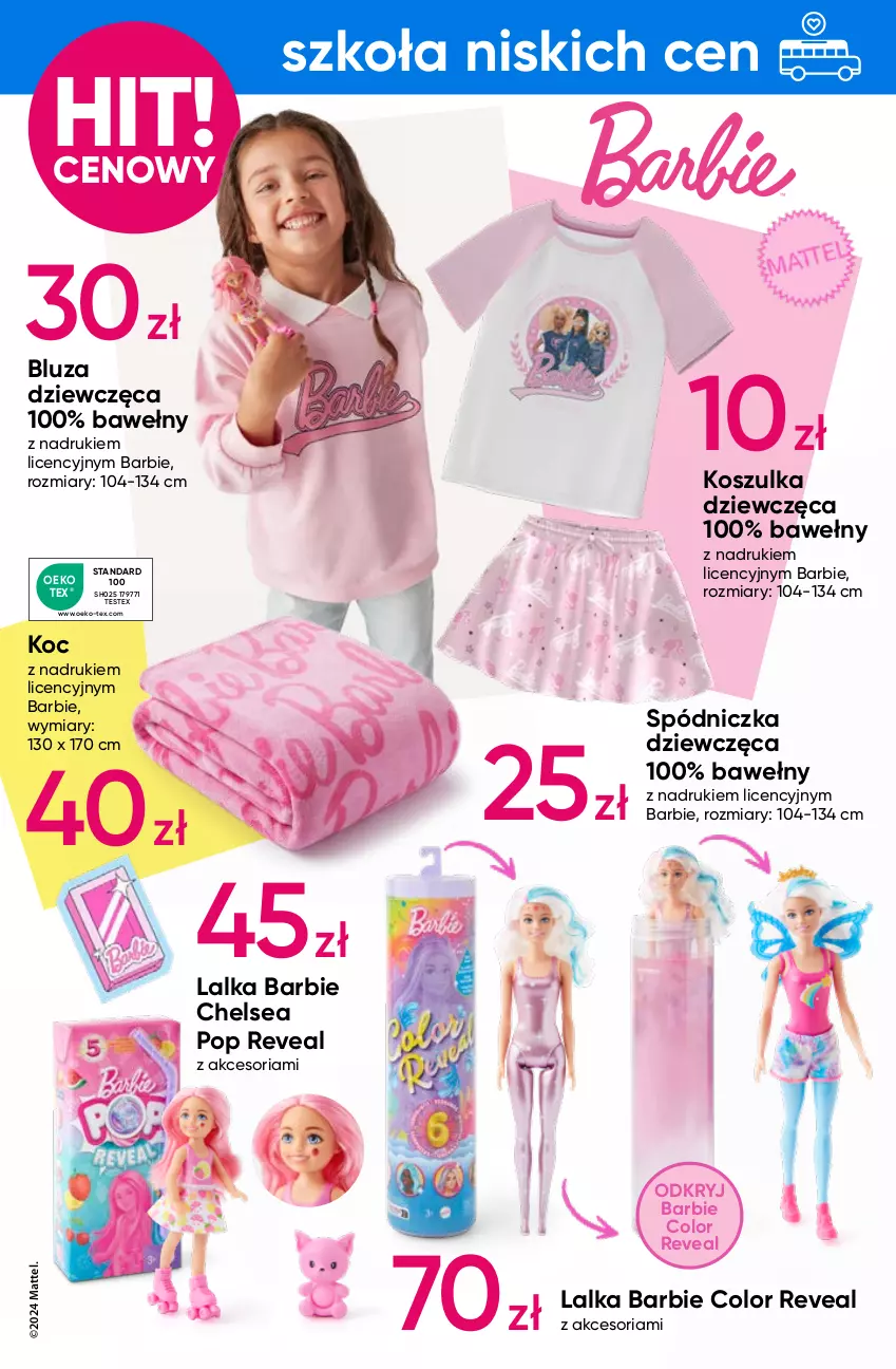 Gazetka promocyjna Pepco - Barbie – Hot Wheels - ważna 08.08 do 14.08.2024 - strona 6 - produkty: Barbie, Bluza, Koc, Kosz, Koszulka, Lalka, Mattel