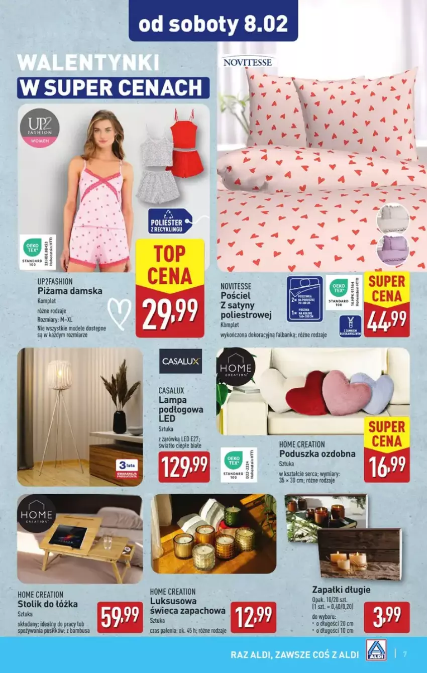 Gazetka promocyjna Aldi - ważna 05.02 do 08.02.2025 - strona 11 - produkty: Fa, Piżama, Poduszka, Pościel, Ser, Stolik