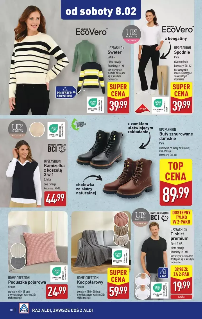 Gazetka promocyjna Aldi - ważna 05.02 do 08.02.2025 - strona 2 - produkty: Buty, Fa, Kamizelka, Kosz, Koszula, Spodnie, Sweter, T-shirt, Wełna