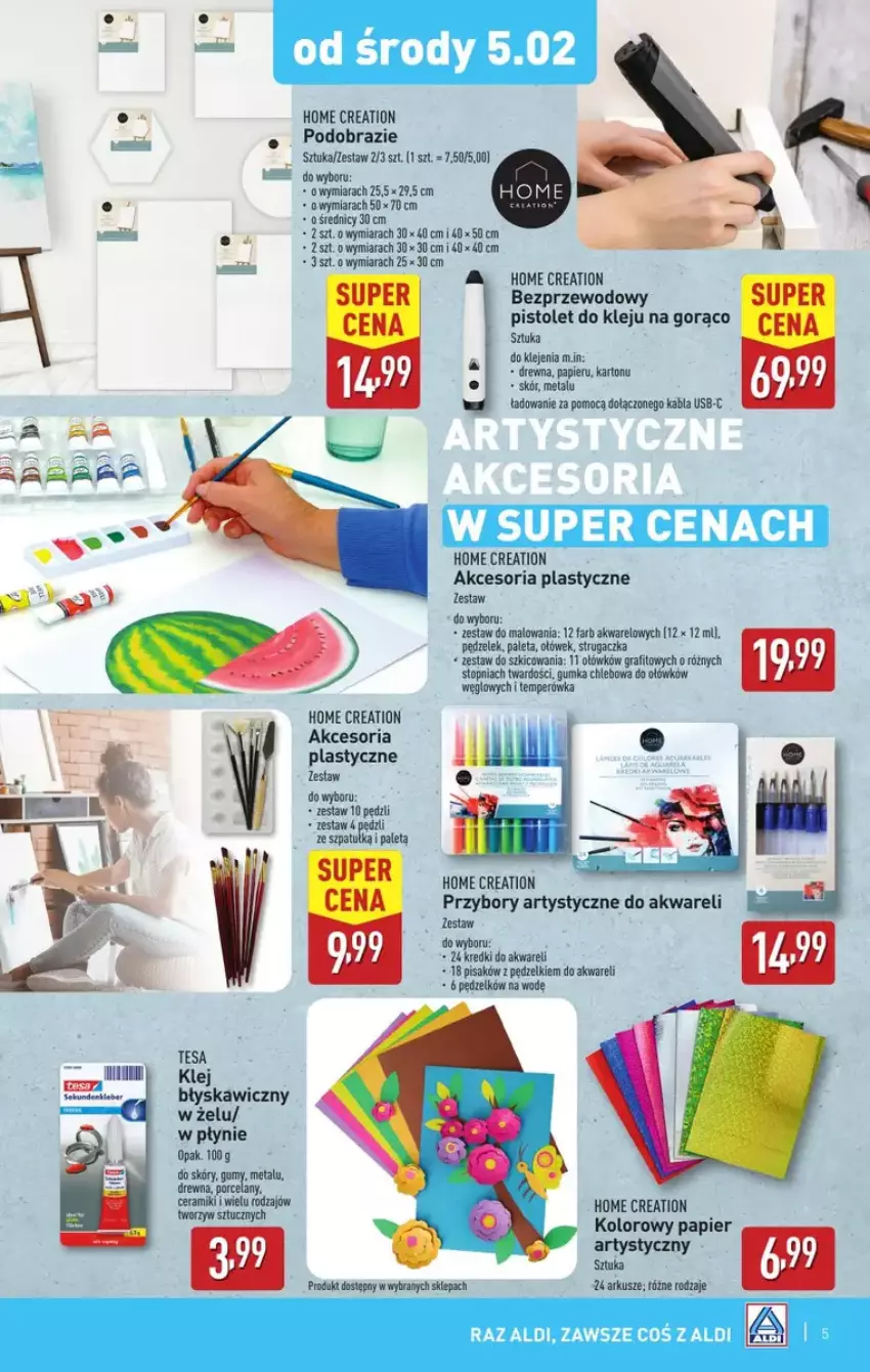 Gazetka promocyjna Aldi - ważna 05.02 do 08.02.2025 - strona 9 - produkty: Chleb, Fa, Gra, Klej, Obraz, Paleta, Papier, Pistolet, Top, Zestaw do malowania