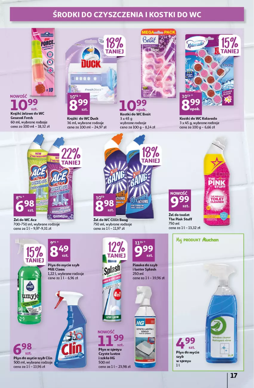 Gazetka promocyjna Auchan - Gazetka Wielkie Porządki w niskich cenach Hipermarket Auchan - ważna 16.02 do 22.02.2023 - strona 17 - produkty: Cillit Bang, Clin, Duck, Kolorado, Płyn do mycia