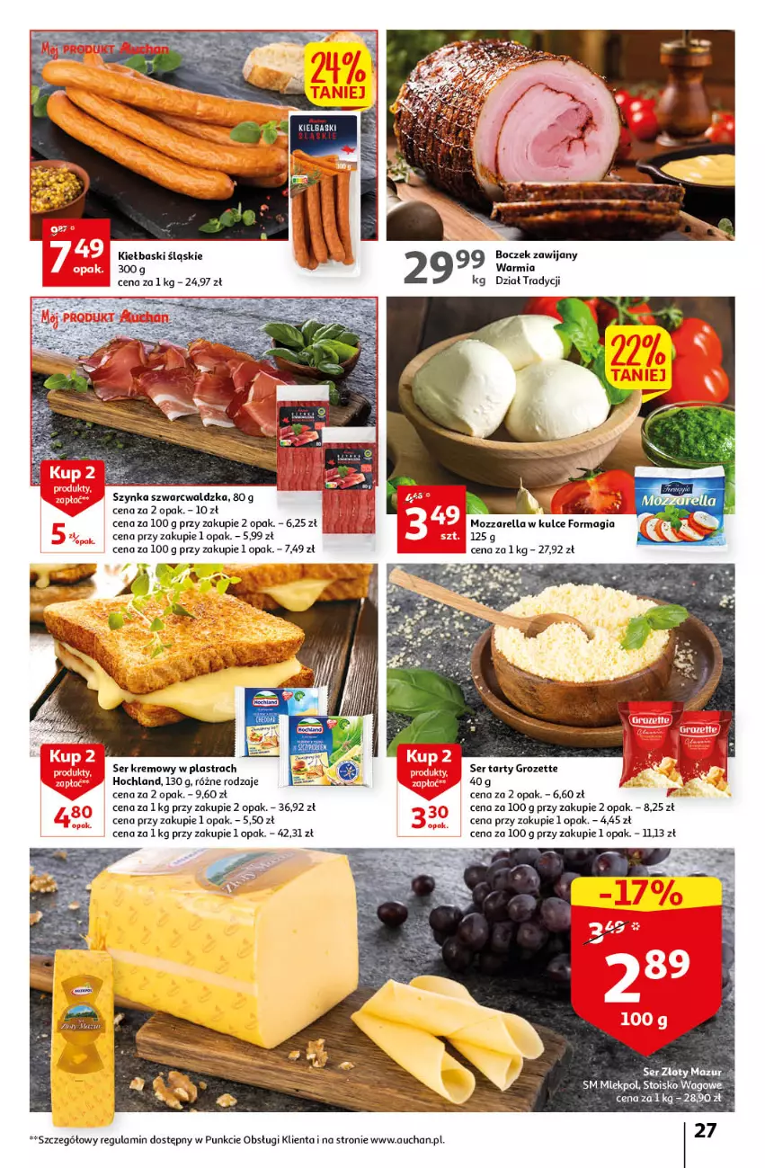 Gazetka promocyjna Auchan - Gazetka Wielkie Porządki w niskich cenach Hipermarket Auchan - ważna 16.02 do 22.02.2023 - strona 27 - produkty: Boczek, Hochland, Kiełbaski śląskie, Ser, Szynka