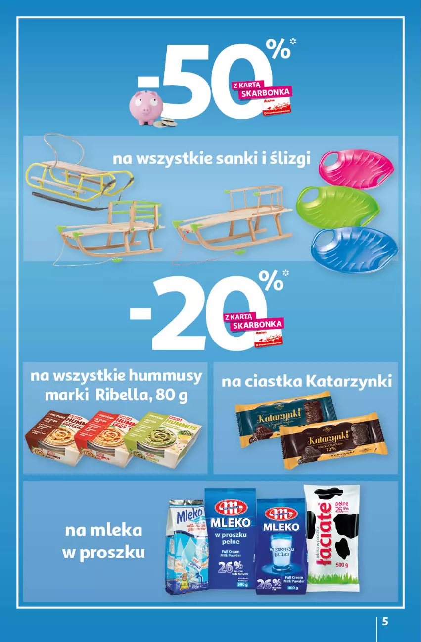 Gazetka promocyjna Auchan - Gazetka Wielkie Porządki w niskich cenach Hipermarket Auchan - ważna 16.02 do 22.02.2023 - strona 5 - produkty: Bell, Bella, Ciastka, Hummus, Mus, Sanki