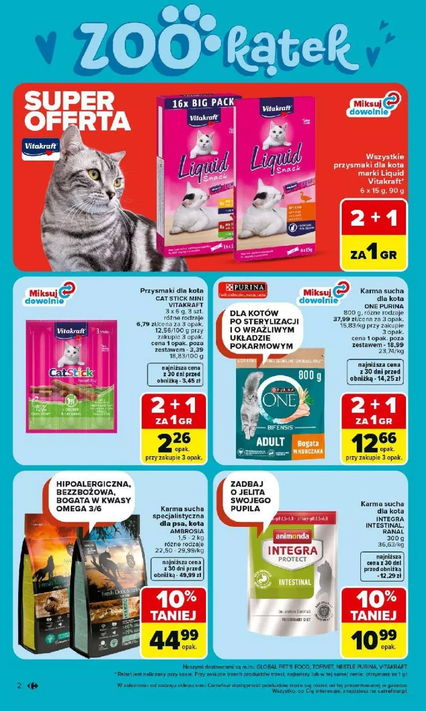 Gazetka promocyjna Carrefour - Gazetka ZOO kątek - ważna 07.04 do 18.04.2026 - strona 2 - produkty: Gra, Przysmaki, Pur, Purina, Vitakraft