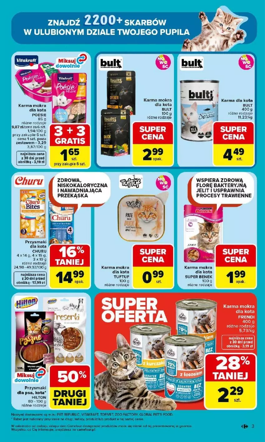 Gazetka promocyjna Carrefour - Gazetka ZOO kątek - ważna 07.04 do 18.04.2026 - strona 3 - produkty: Fa, Mokra karma, Przysmaki, Super Benek, Vitakraft