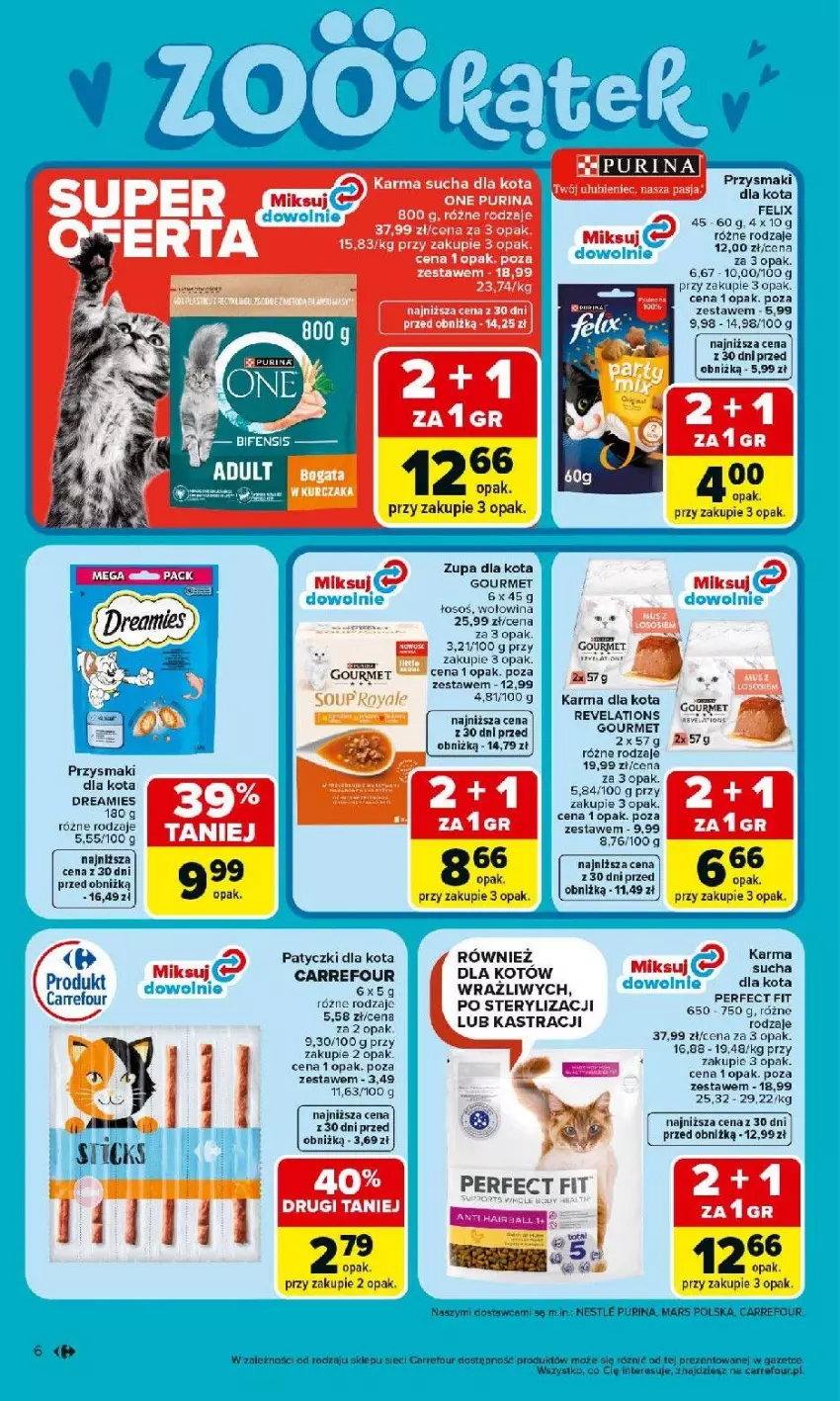 Gazetka promocyjna Carrefour - Gazetka ZOO kątek - ważna 07.04 do 18.04.2026 - strona 6 - produkty: Felix, Mars, Przysmaki, Pur, Purina, Wołowina, Zupa