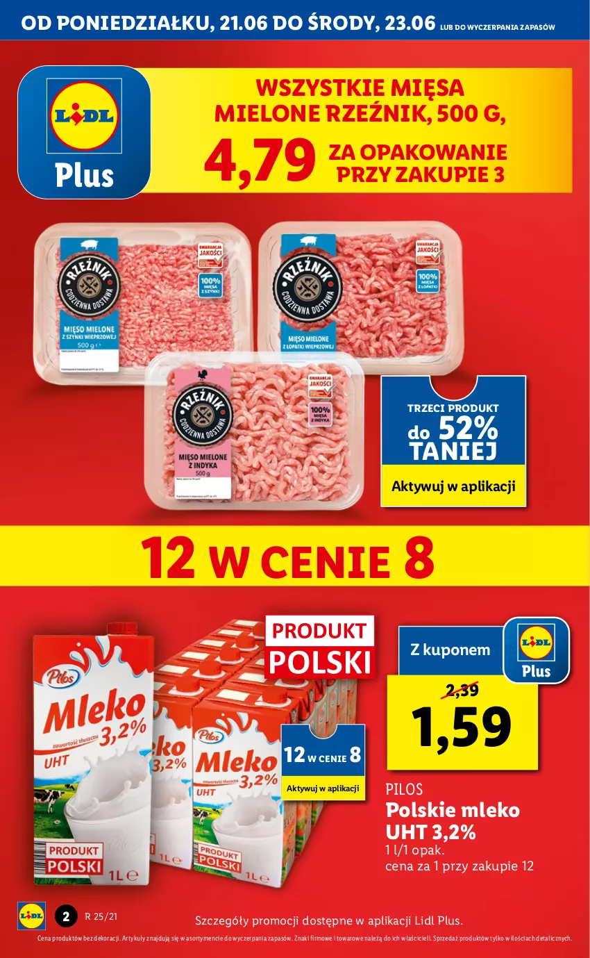 Gazetka promocyjna Lidl - GAZETKA - ważna 21.06 do 23.06.2021 - strona 2 - produkty: Mleko, PIKOK, Pilos, Ser